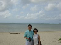 浜辺で