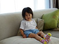 幼稚園帰り。また、人見知り？