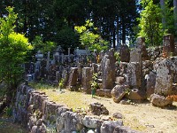 古い墓石に歴史を感じます。