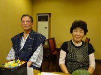 珍しく浴衣で食事