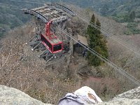 真下にロープウェイと登山道