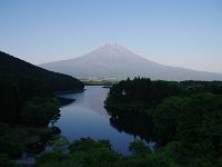 部屋より・・・手の内に田貫湖と富士