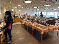 朝飯風景；コロナ禍ですので・・・