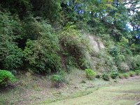 深く抉れた川岸ｄす。